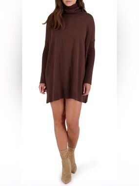 BB Dakota- Hug Me Tight Turtleneck Long sleeve dress - Size XS- Chocolate Brown